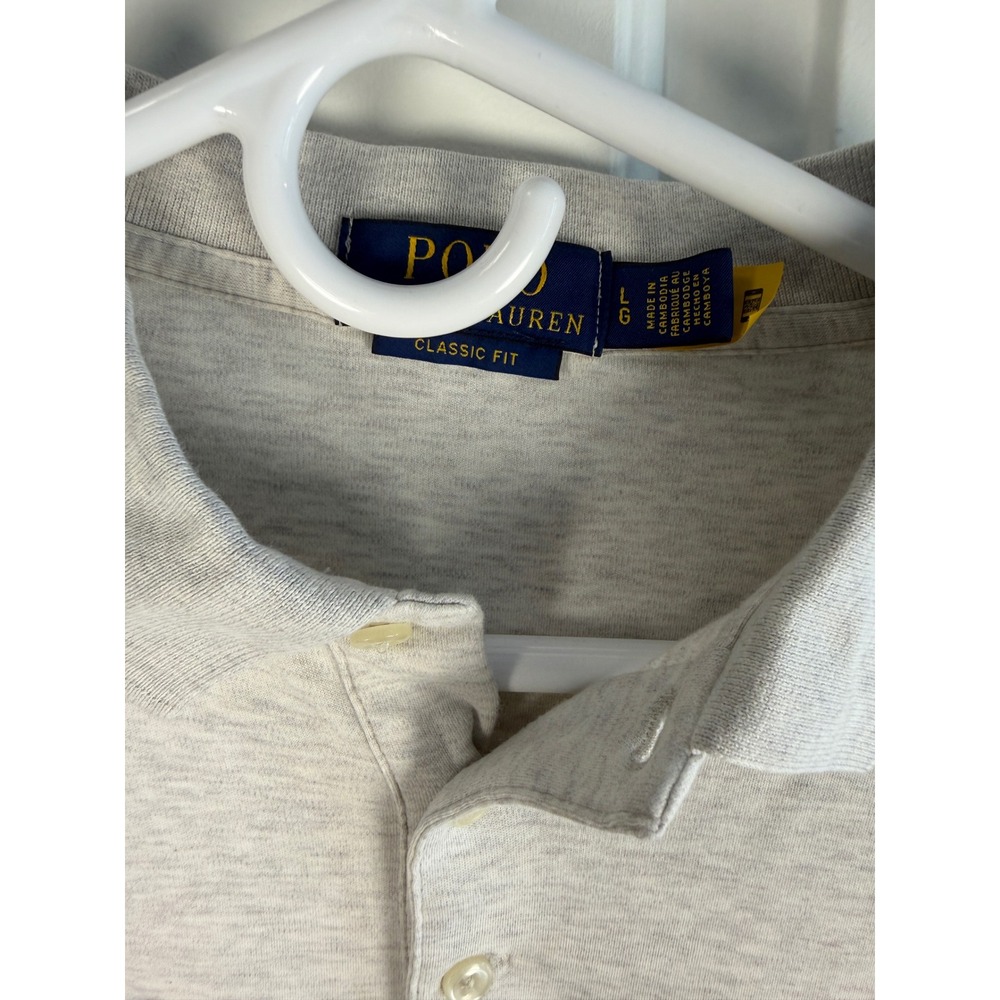 Polo Ralph Lauren Mens Classic Fit Short Sleeve Polo Shirt Gray Heather Large - Picture 3 of 4